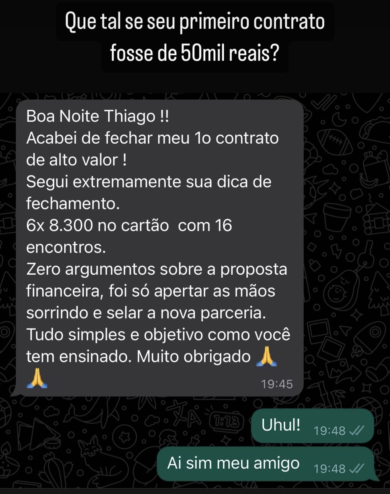 Prova de resultado: R$ 200.000 — Danilo